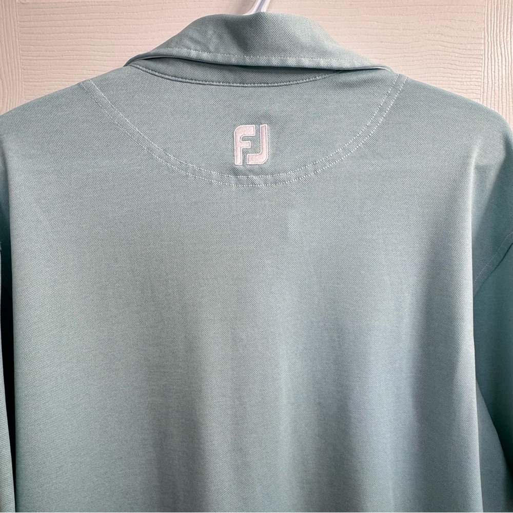 FootJoy FJ Golf Polo Shirt Men's Medium Light Green Donalda Club Performance - Picture 8 of 10